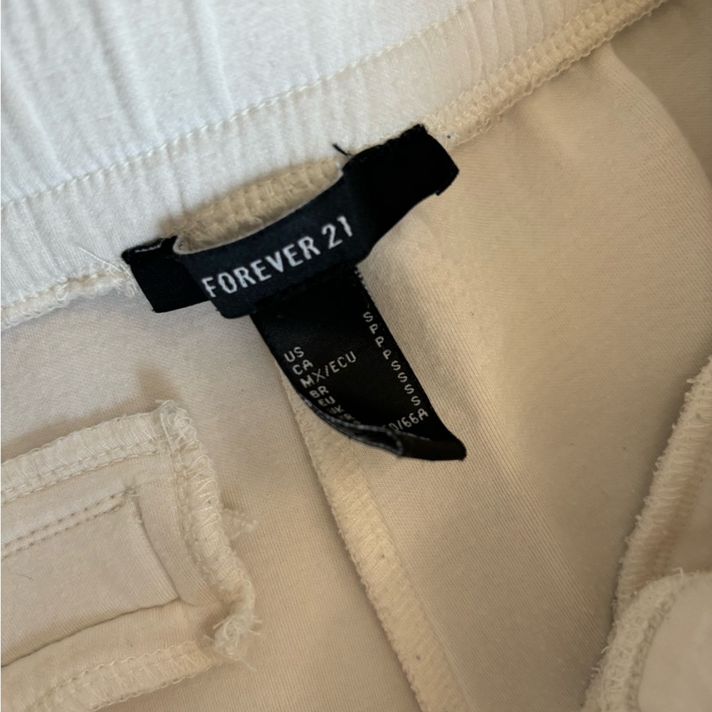 Forever 21 Cream Scuba Knit Drawstring Joggers Size S - Picture 8 of 8